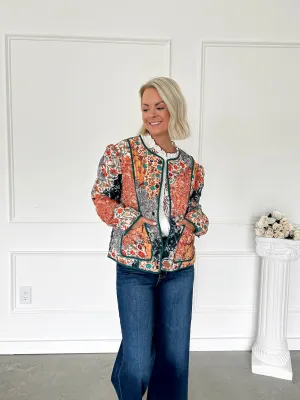 Fall Is Calling Foral Patchwork Quilted Jacket FINAL SALE