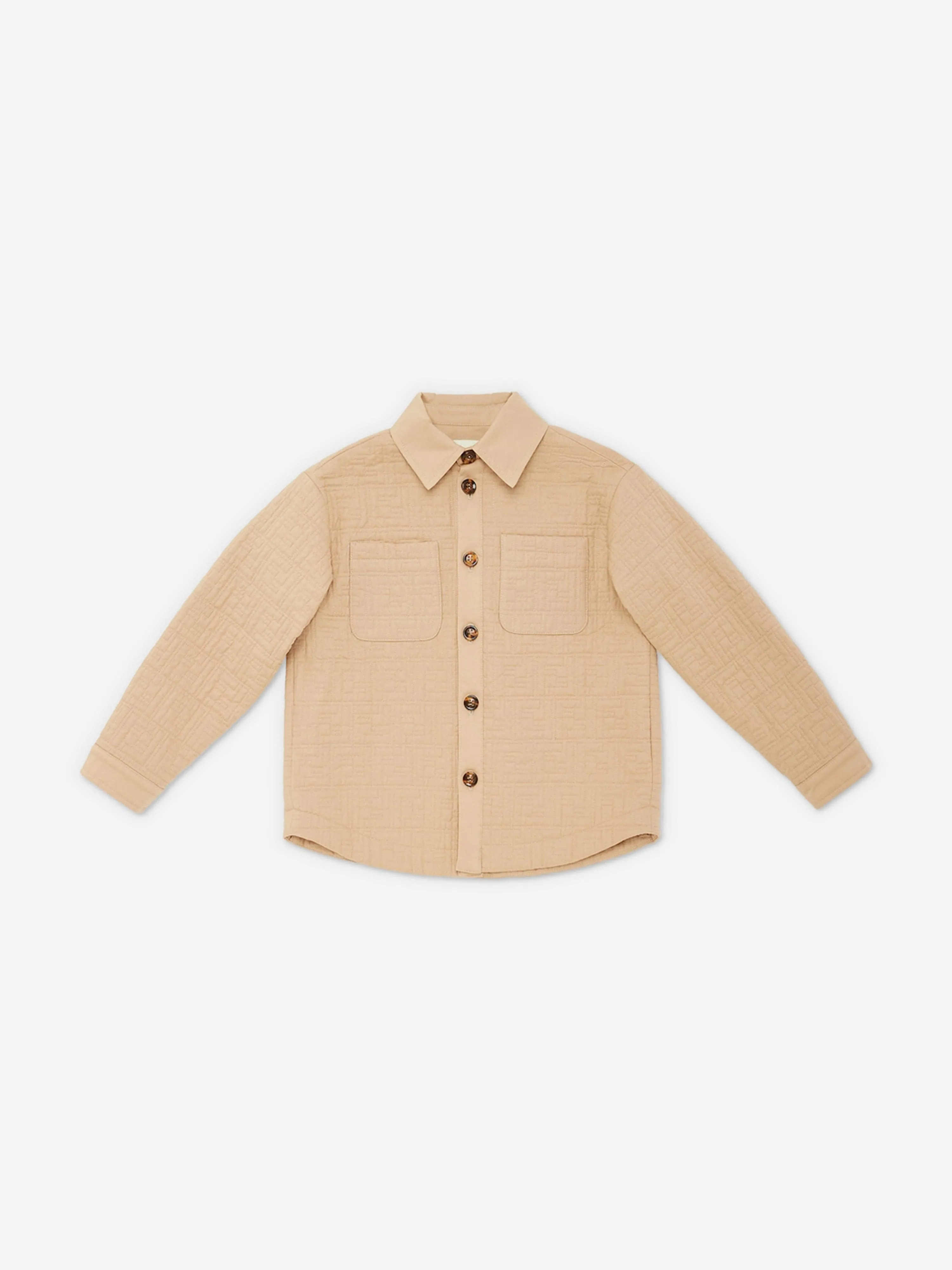 Fendi Kids FF Quilted Jacket in Beige