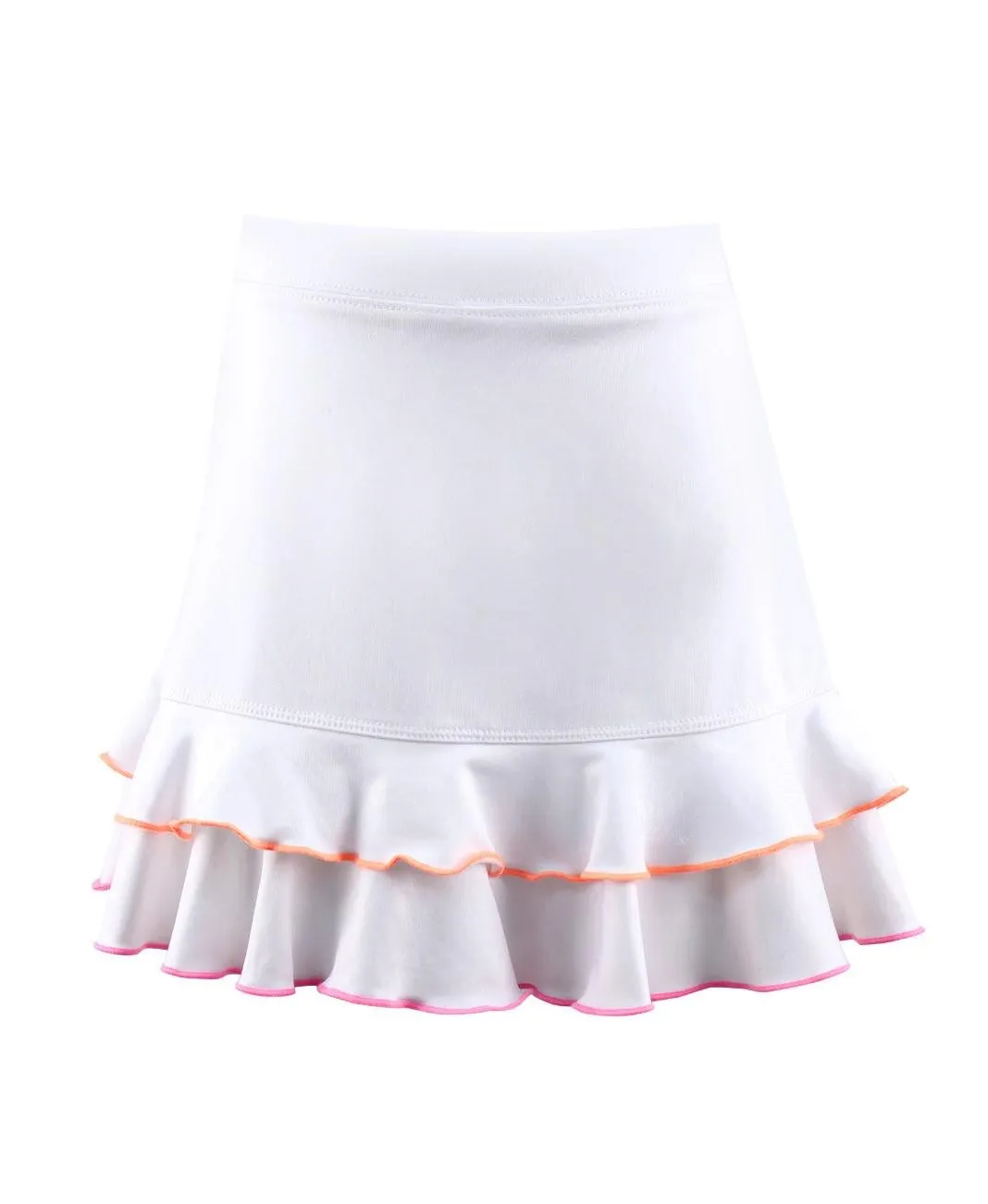 Flamingo Beach White Ruffle Skirt