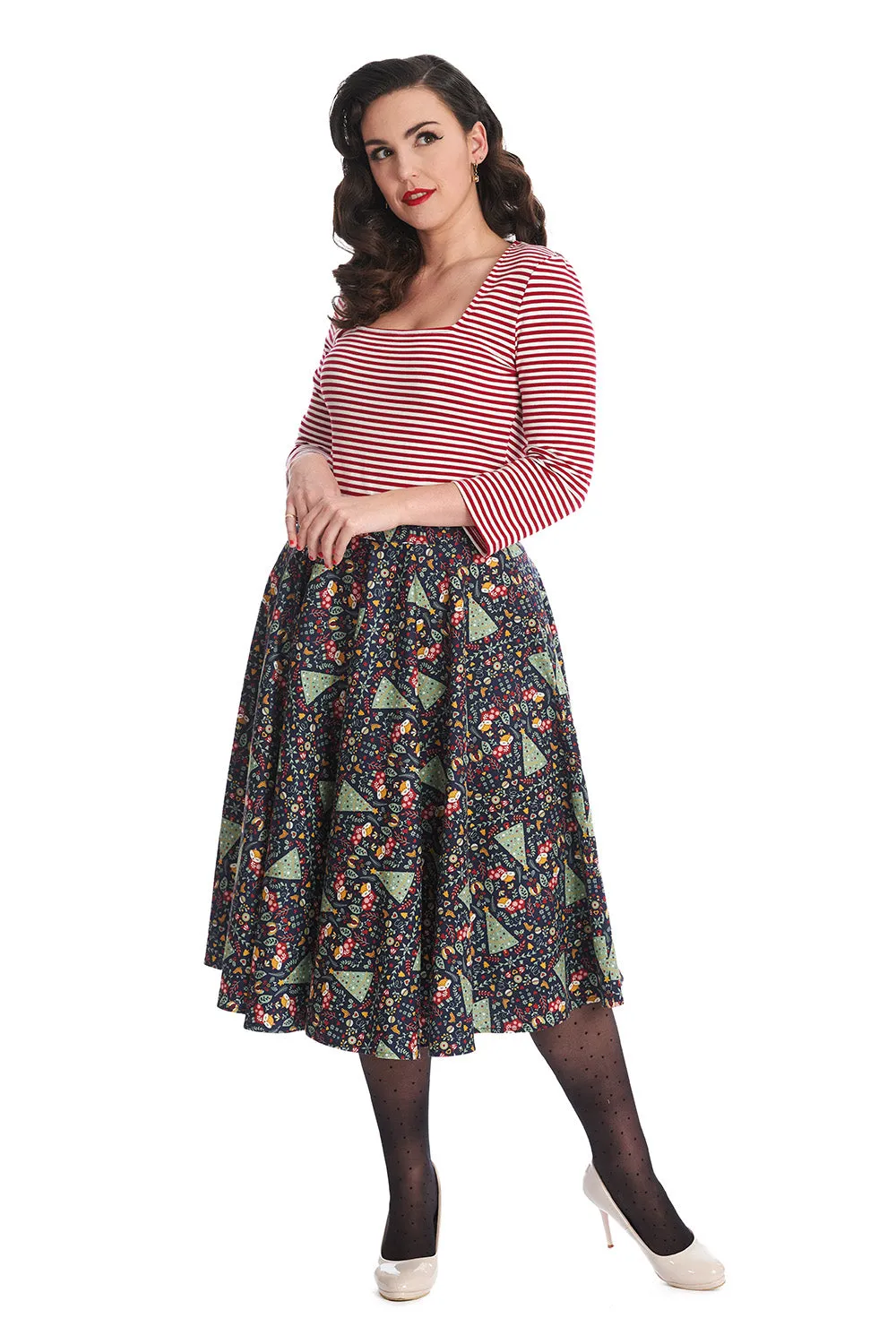 Heritage Scandi Swing Skirt by Banned