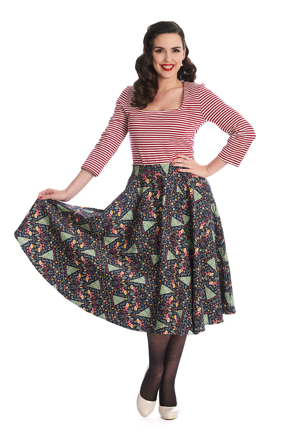 Heritage Scandi Swing Skirt by Banned