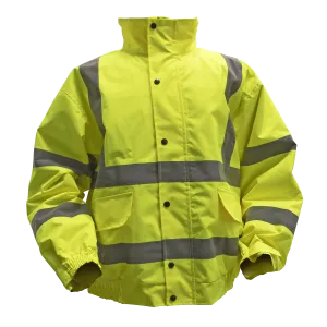 Hi-Vis Yellow Jacket with Quilted Lining & Elasticated Waist - XX-Large