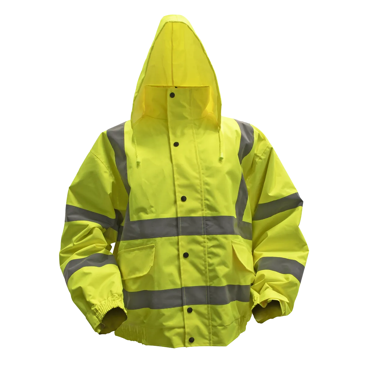 Hi-Vis Yellow Jacket with Quilted Lining & Elasticated Waist - XX-Large