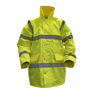 Hi-Vis Yellow Motorway Jacket with Quilted Lining - X-Large