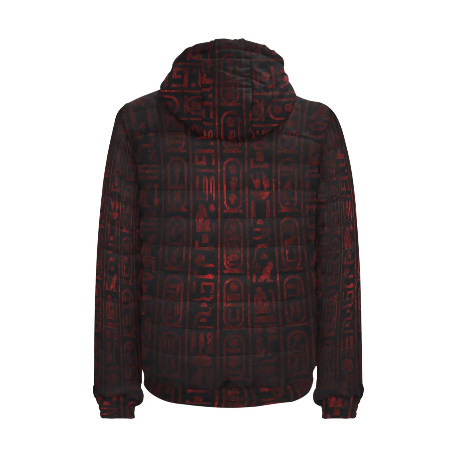 HIEROGLYPH RED PADDED HOODIE JACKET Men's Padded Hooded Jacket