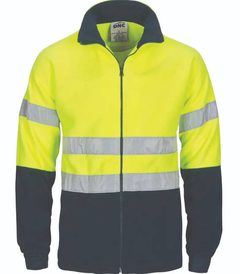 HiVis two tone full zip polar fleece with generic R/Tape