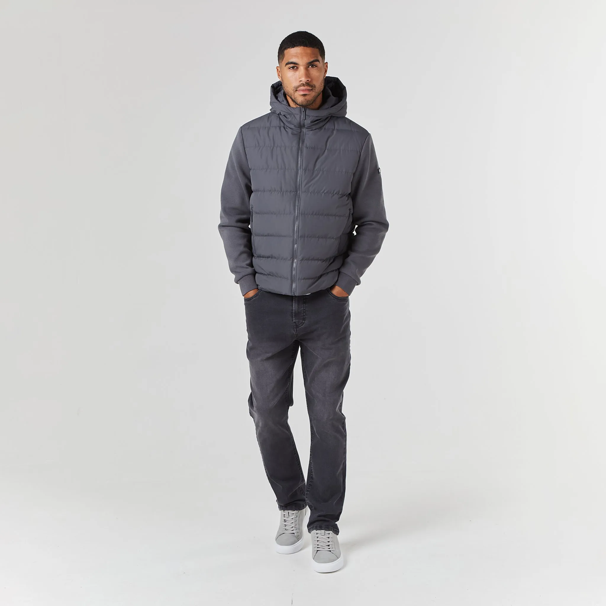 Hooded Hybrid Jacket | Charcoal