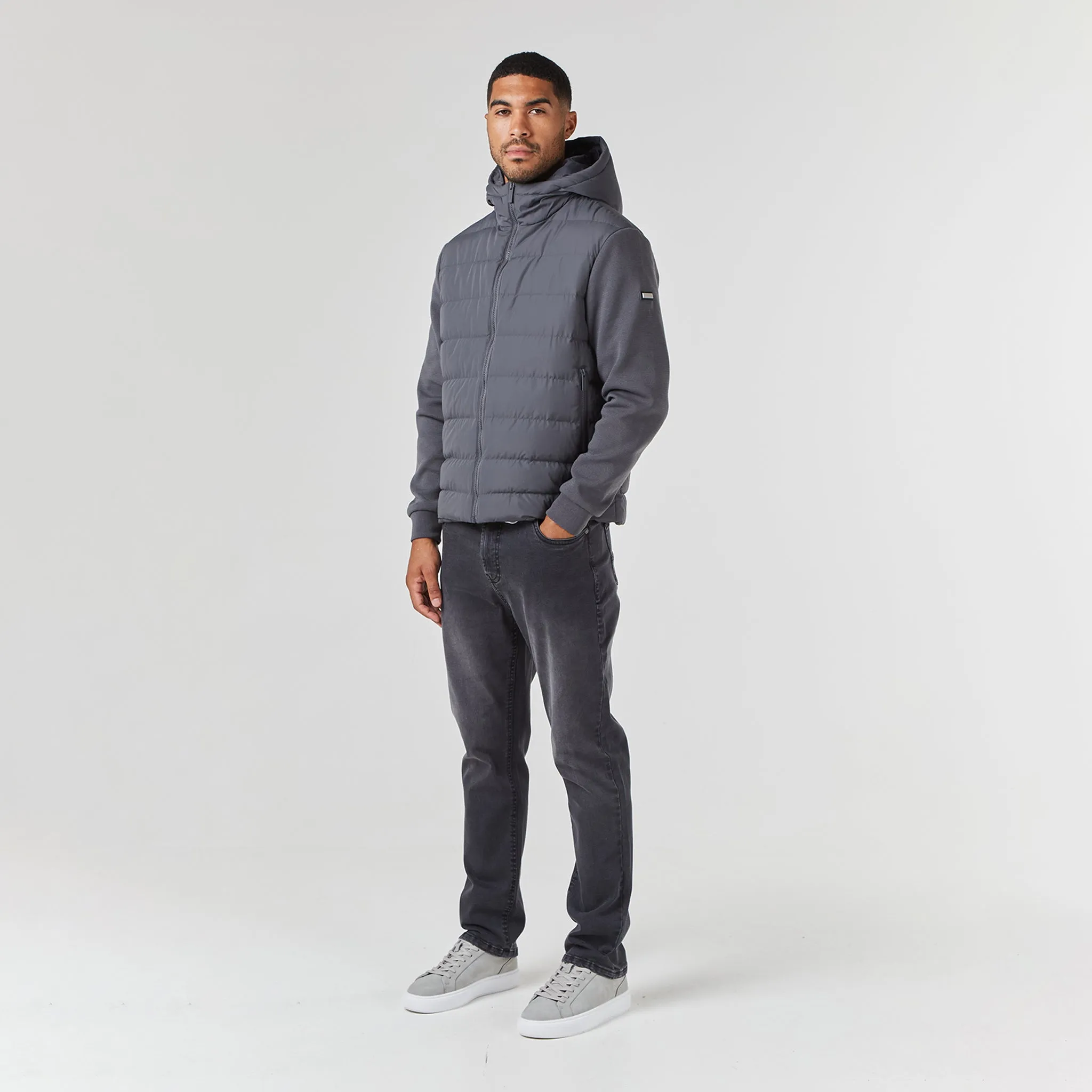 Hooded Hybrid Jacket | Charcoal