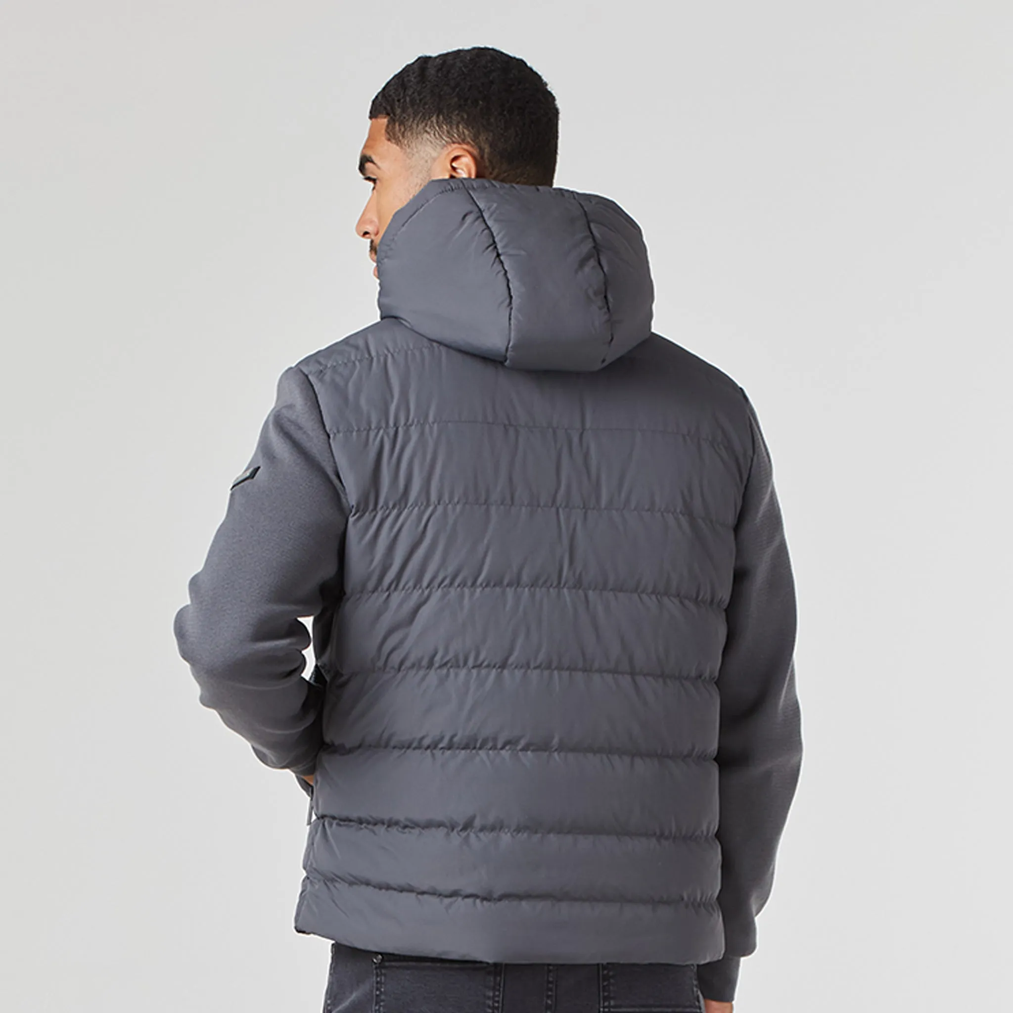 Hooded Hybrid Jacket | Charcoal