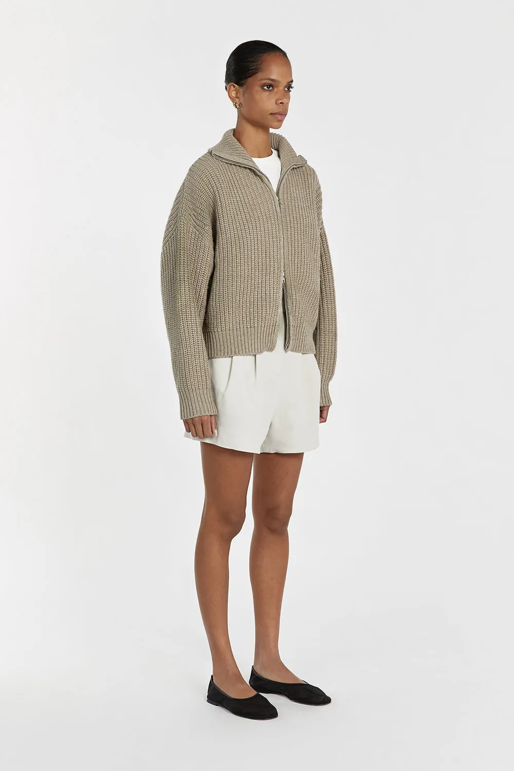 ISSY TAUPE WOOL BLEND JUMPER