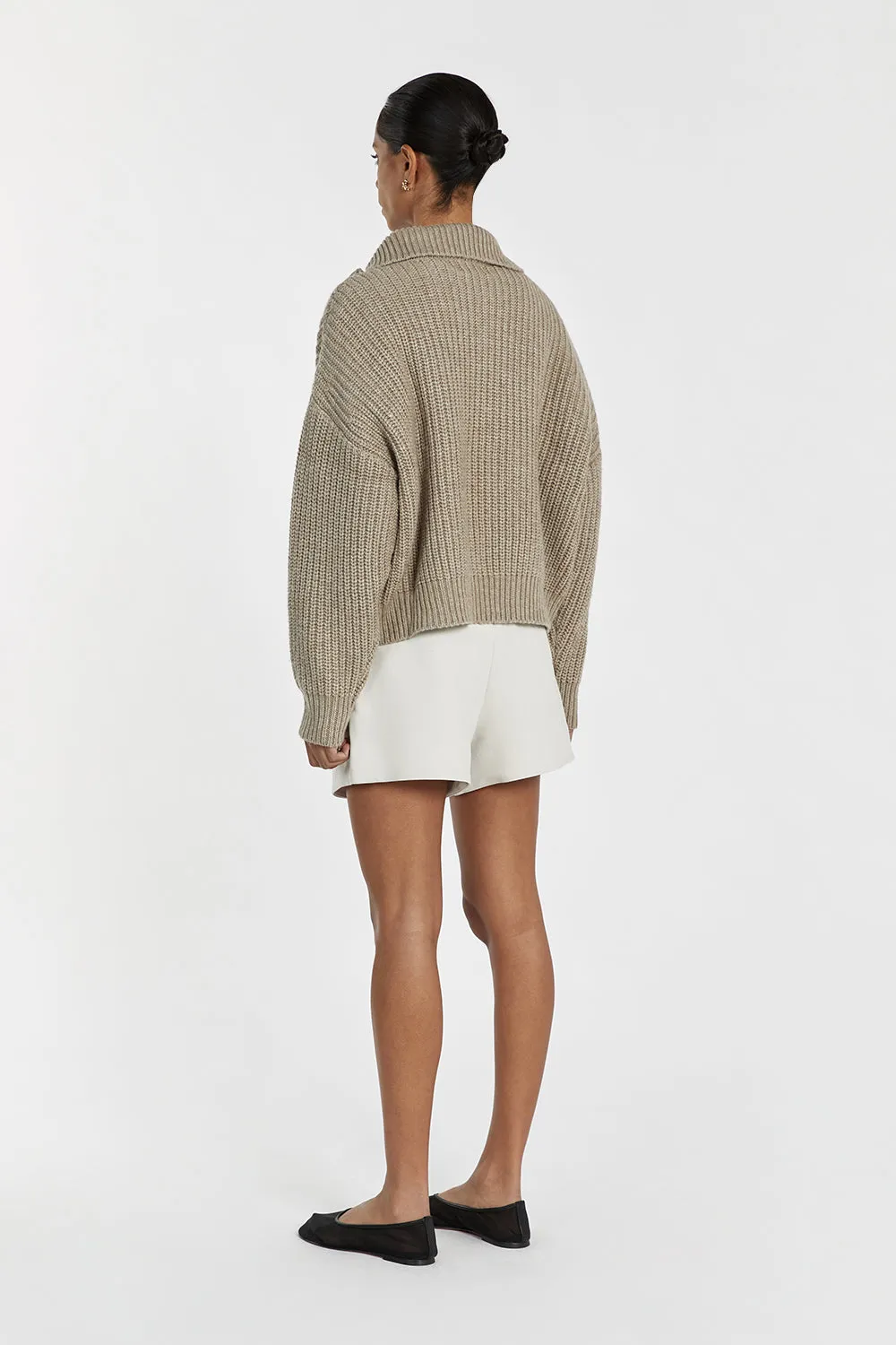 ISSY TAUPE WOOL BLEND JUMPER