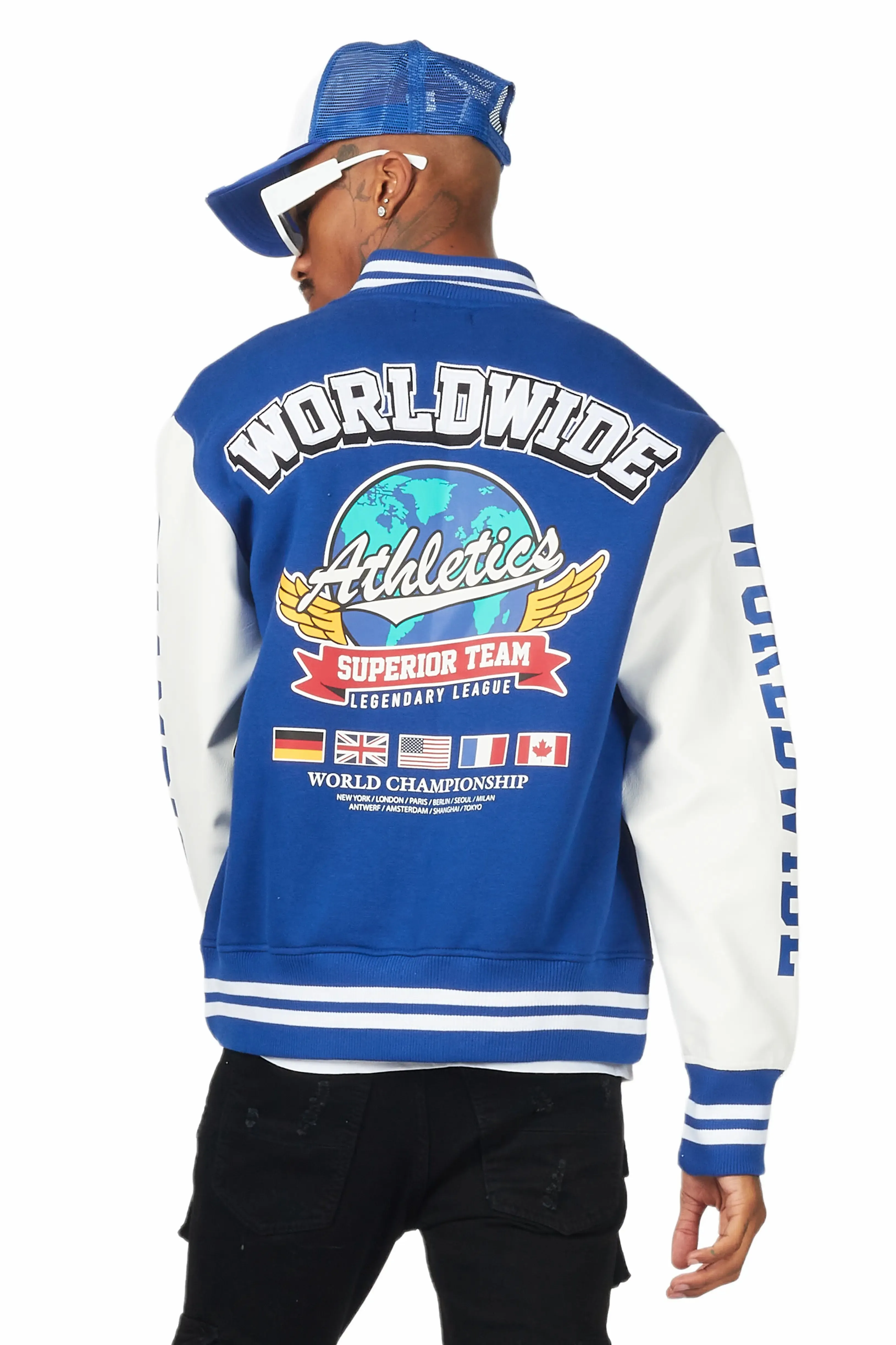 Izumi Blue Varsity Jacket