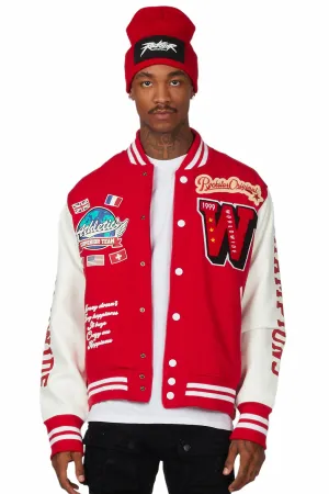 Izumi Red Varsity Jacket