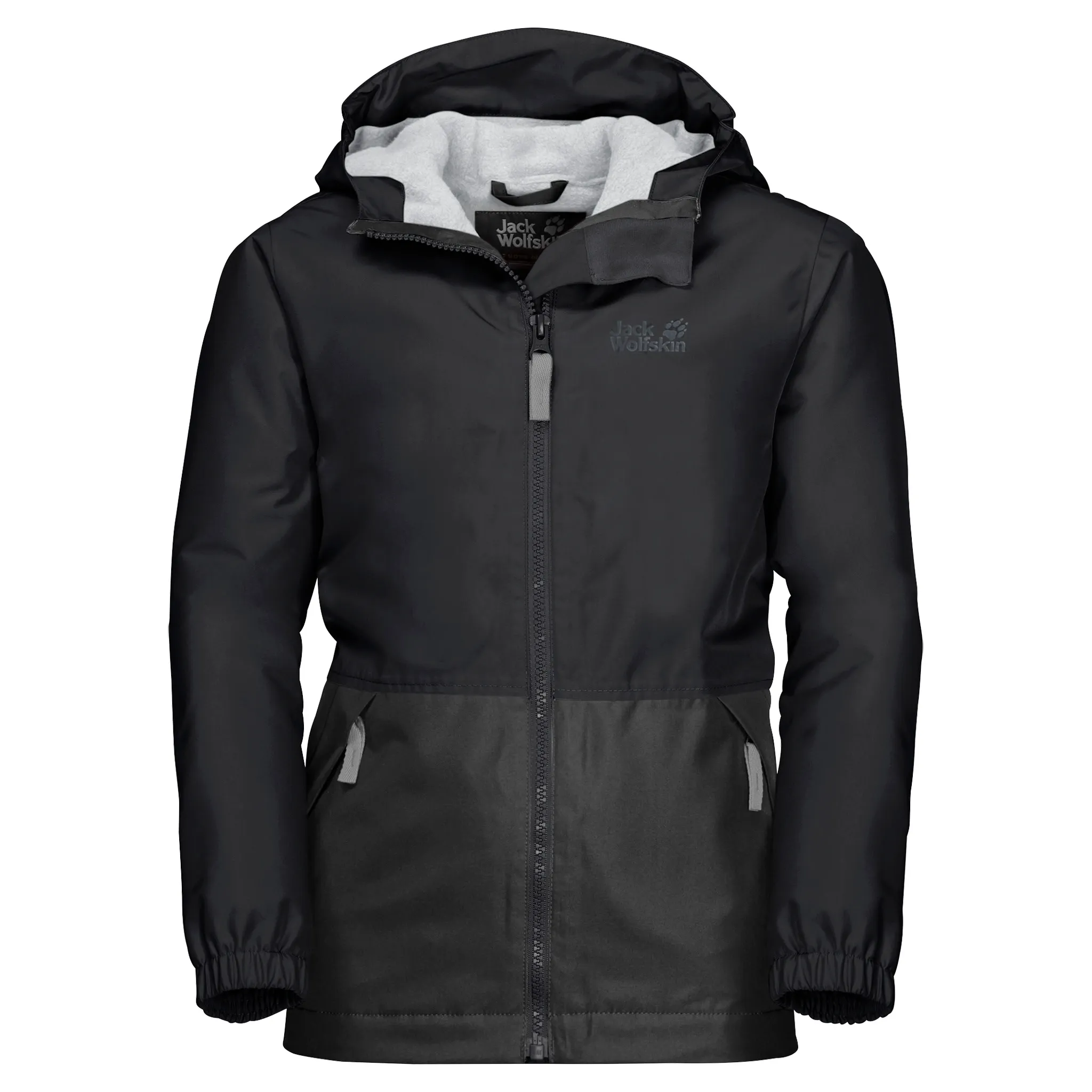 Jack Wolfskin Kids&#x27; Snowy Days Jacket Black/Light Grey | Buy Jack Wolfskin Kids&#x27; Snowy Days Jacket Black/Light Grey here | Outnorth