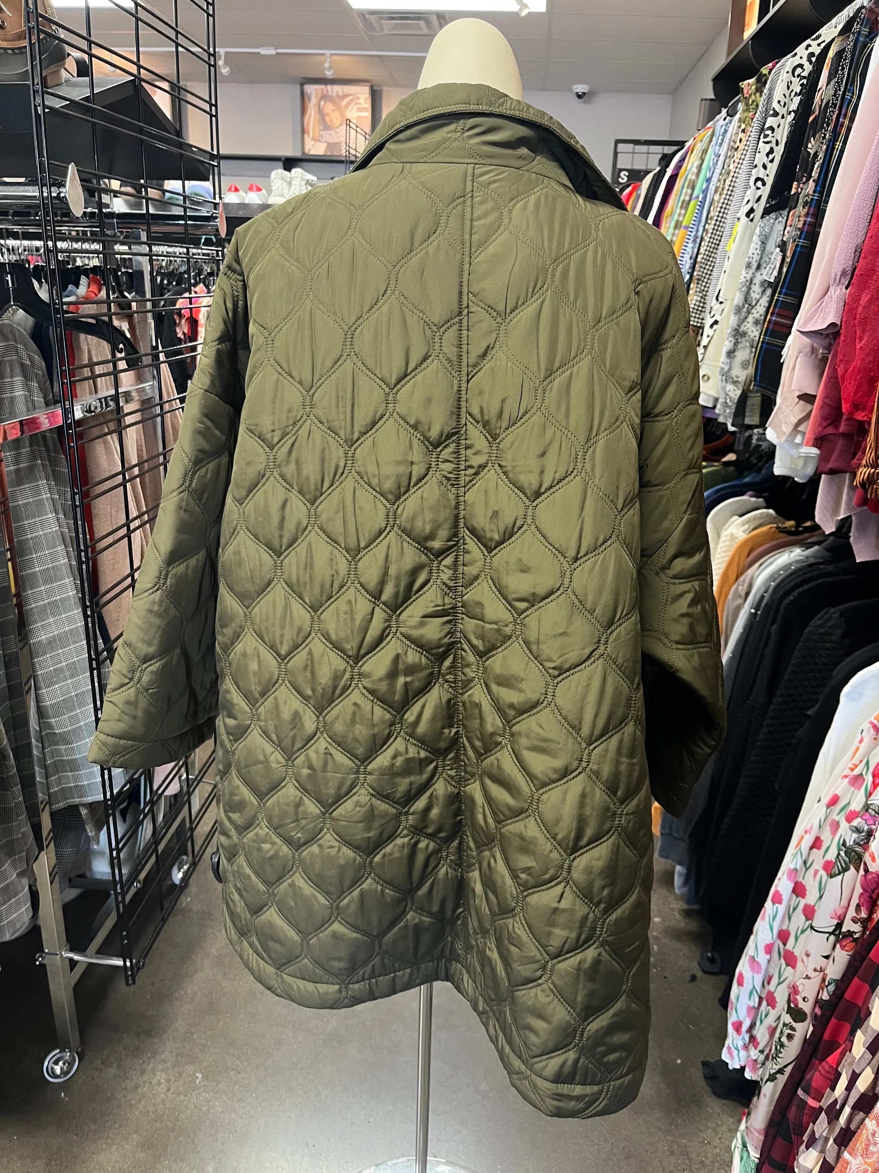 Jacket Puffer & Quilted By Talbots In Green, Size: Lp