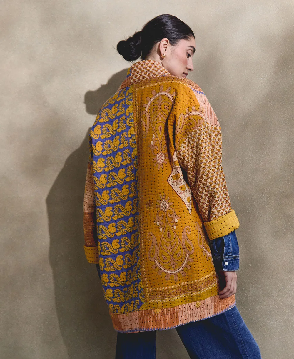 Kantha Quilted Jacket - No. 240510 - Small