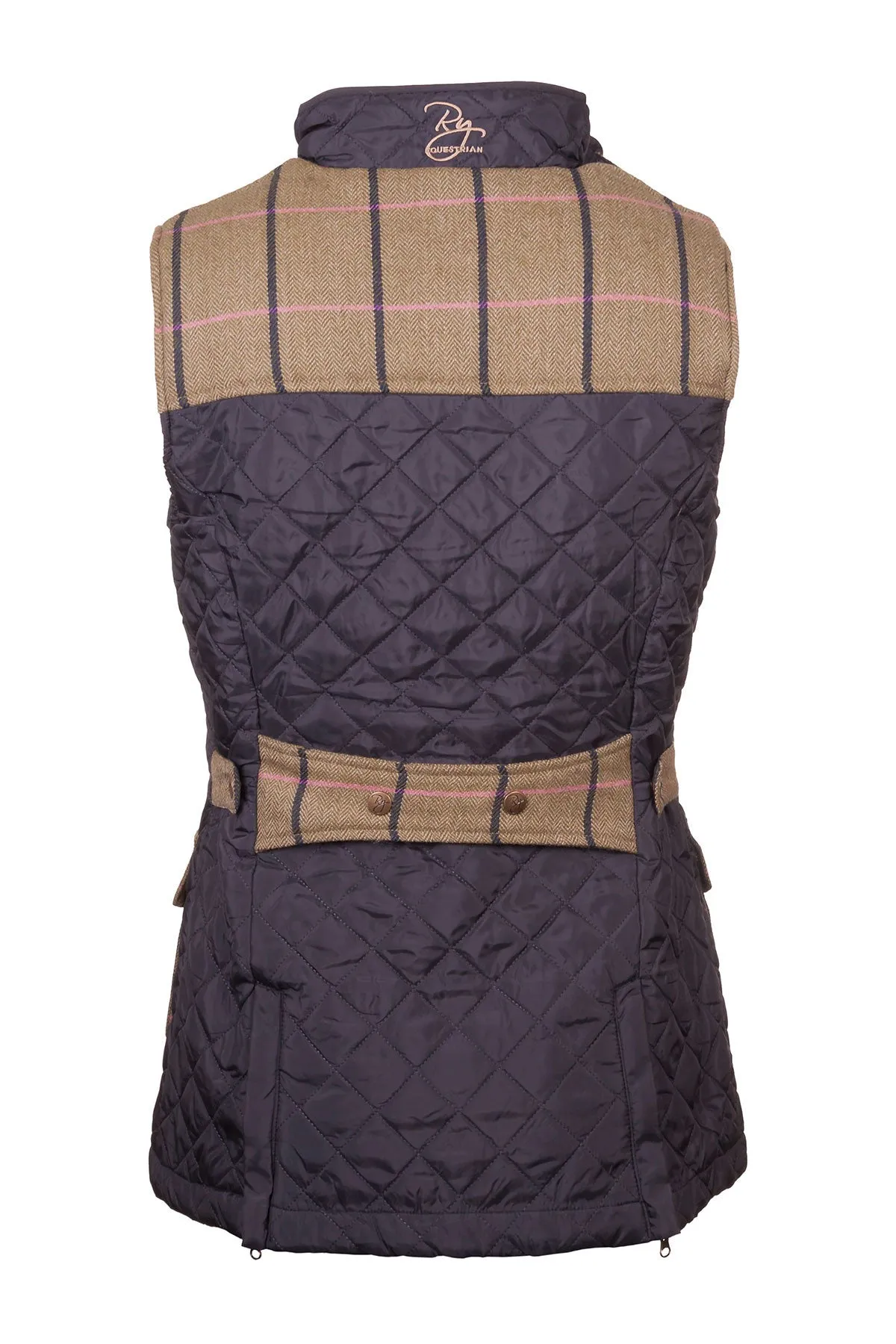 Ladies Tweed Trim Quilted Waistcoat