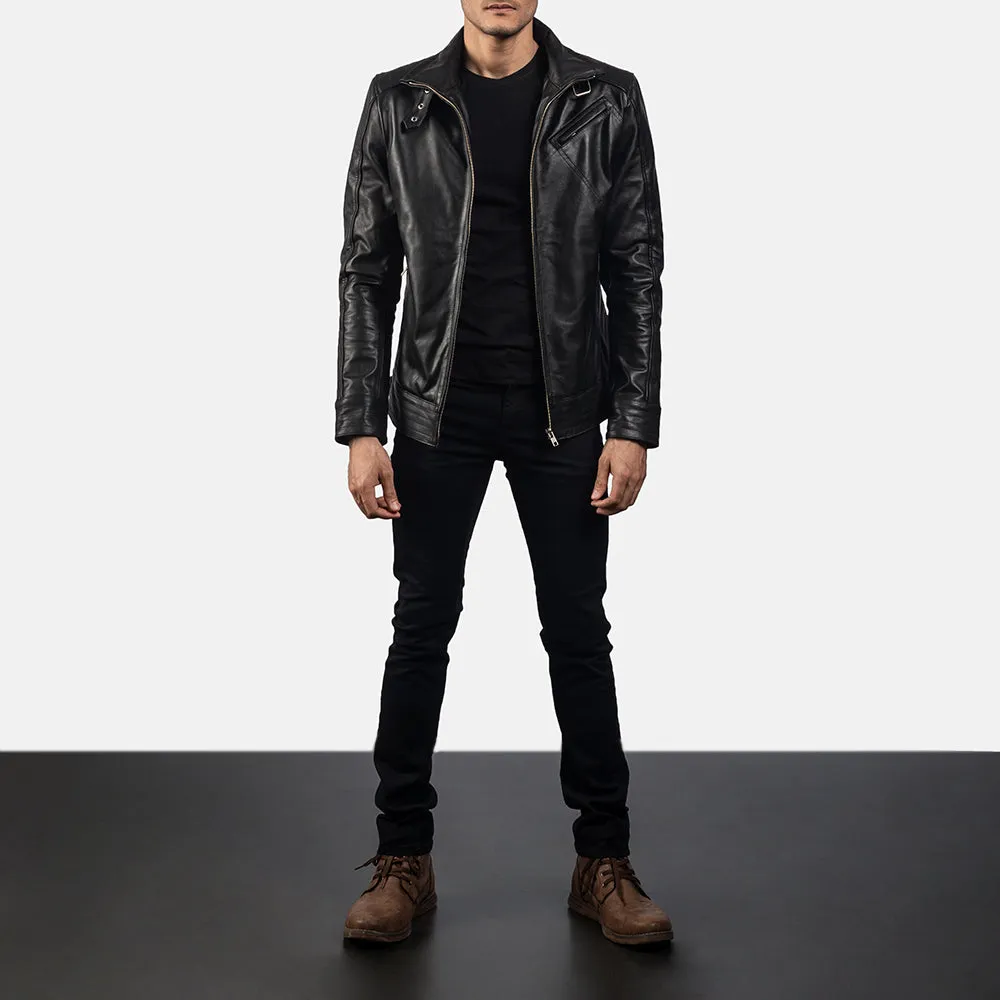 Legacy Black Leather Biker Jacket