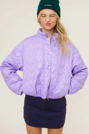 Light Purple Heart Pattern Lightweight Fashion Jacket