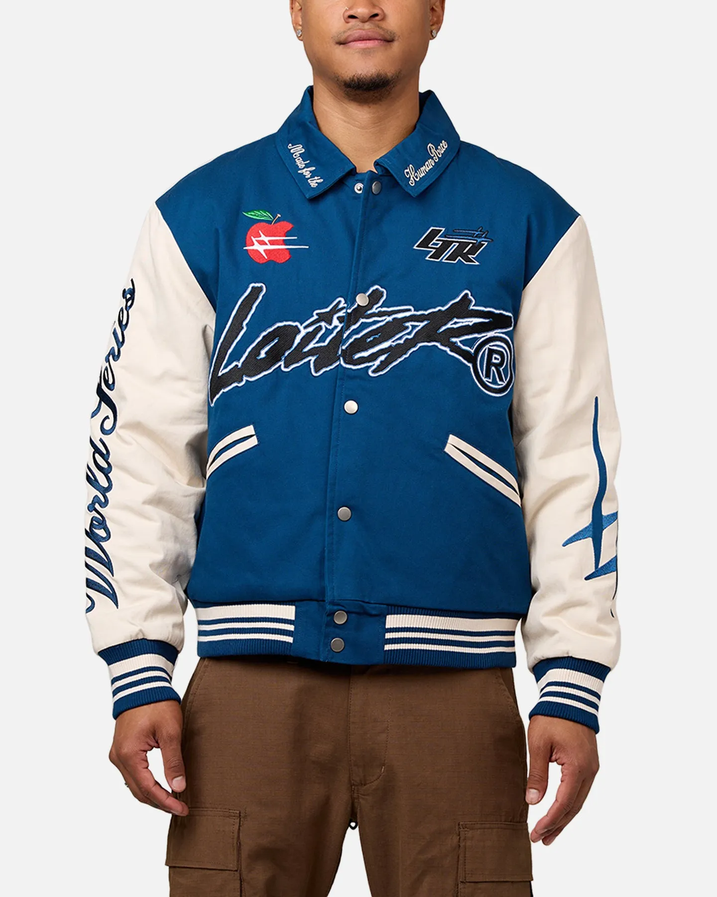 Loiter World Series Varsity Jacket Dark Blue