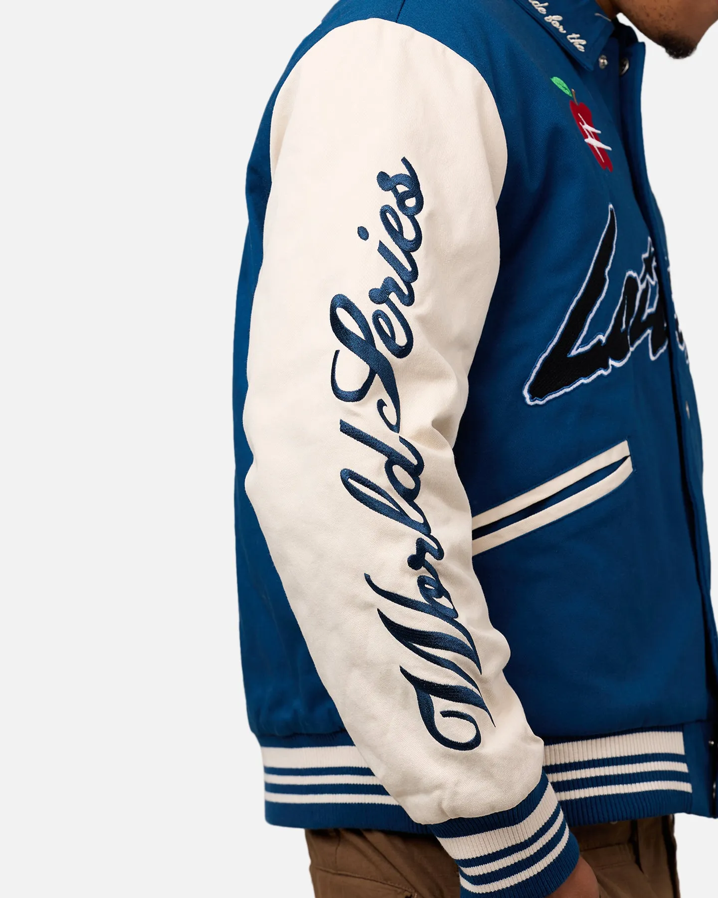 Loiter World Series Varsity Jacket Dark Blue