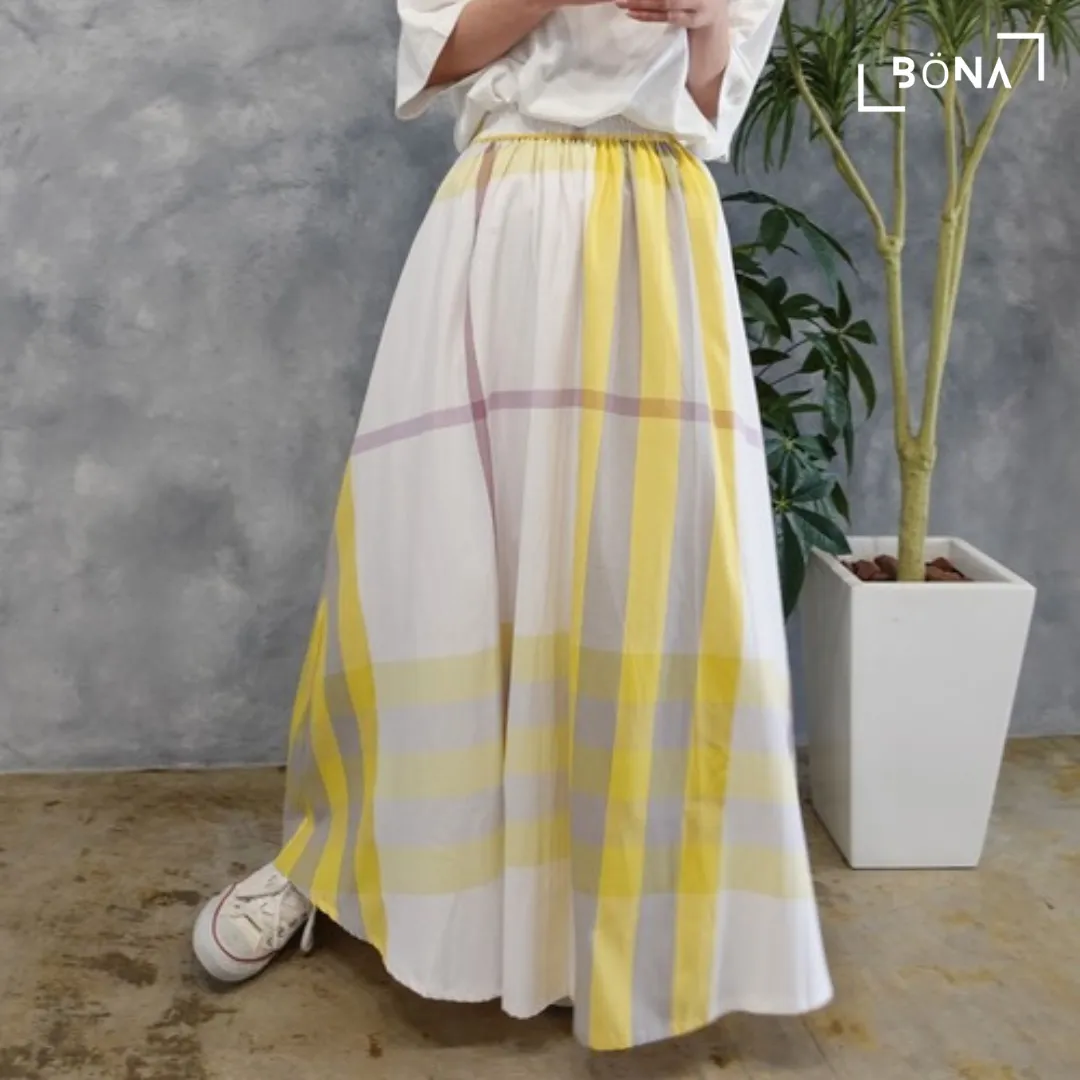 Lowy by Corners 格仔紋喇叭長裙 Check Flare Long Skirt