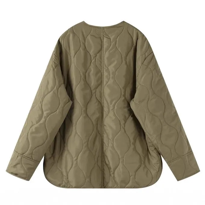 Luxe LSS Loose Round Neck Women's Quilted Jacket