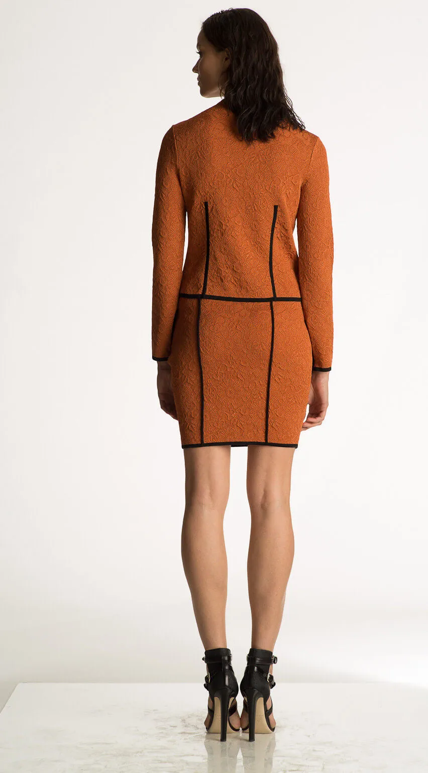 Madeleine - Lightweight Orange and Black Quilted Jacket