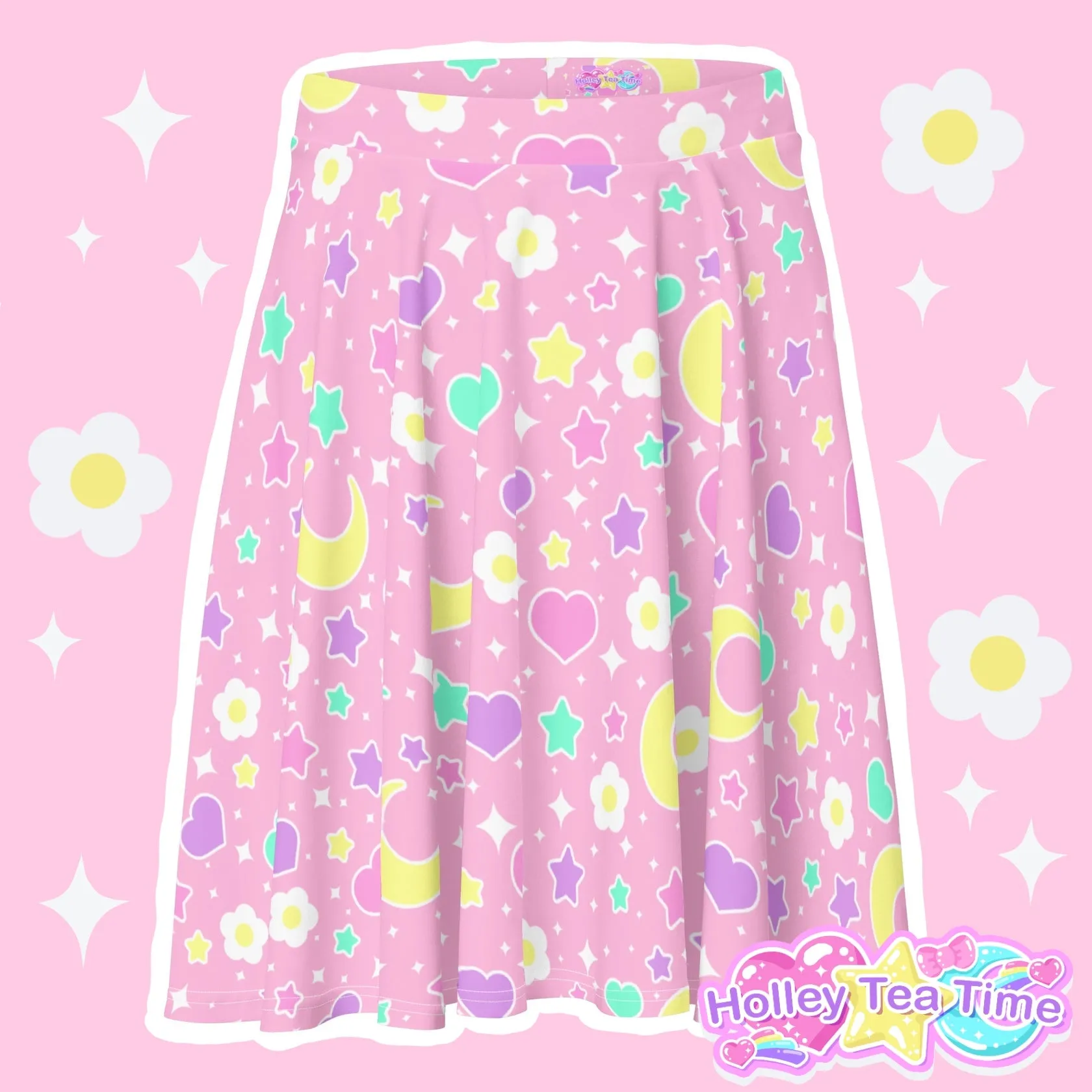 Magical Spring Pink Skater Skirt