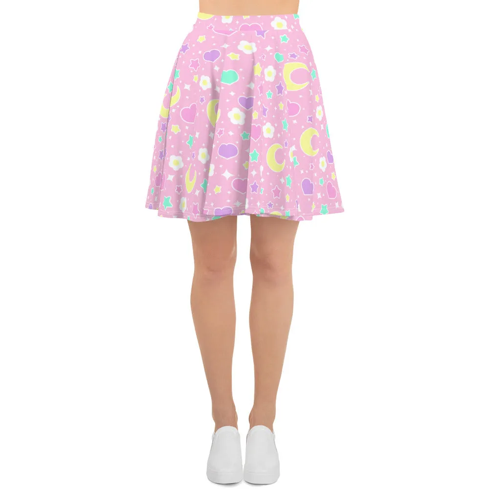 Magical Spring Pink Skater Skirt