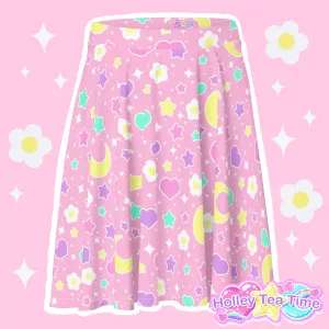 Magical Spring Pink Skater Skirt