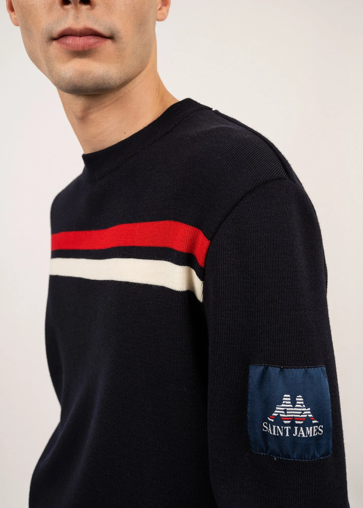 Malherbe wool jumper - SAINT JAMES x Kappa (NAVY/ECUME/TULIPE)