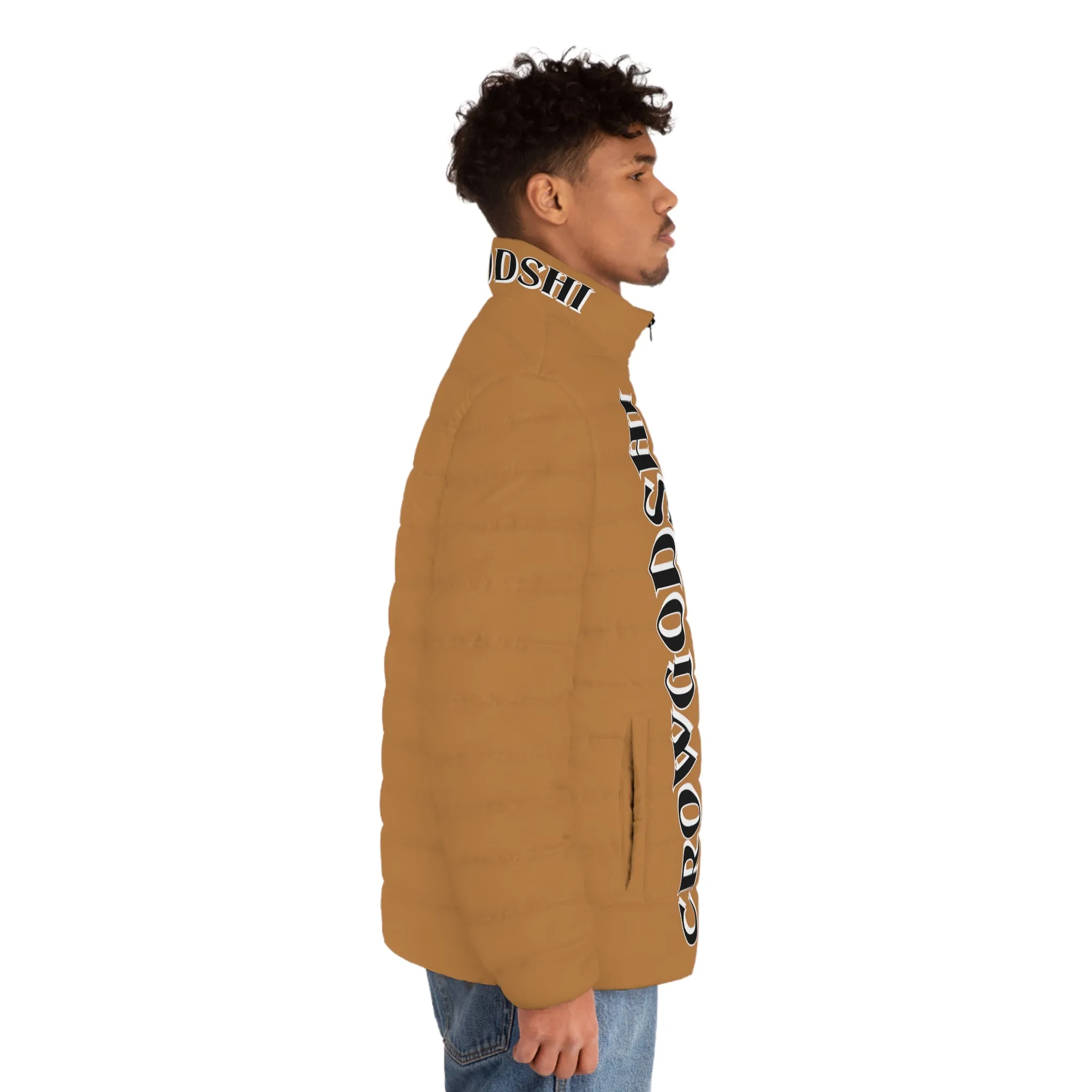 Men's CROWGODSHI Puffer Jacket, LIGHT BROWN