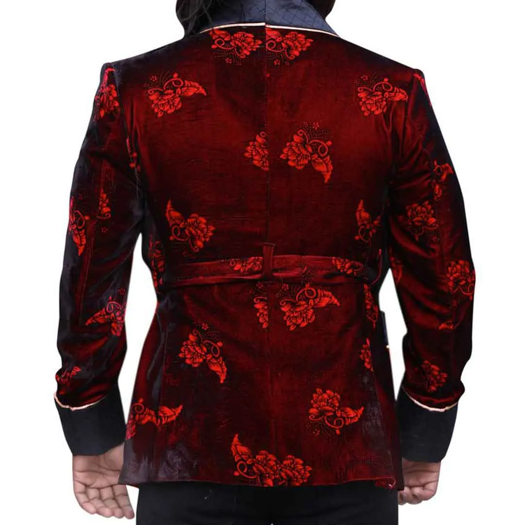 Mens Jackets Quilted Jackets Floral Velvet Blazers Host Wear Christmas Dinner Jacket Mens Wedding Jackets