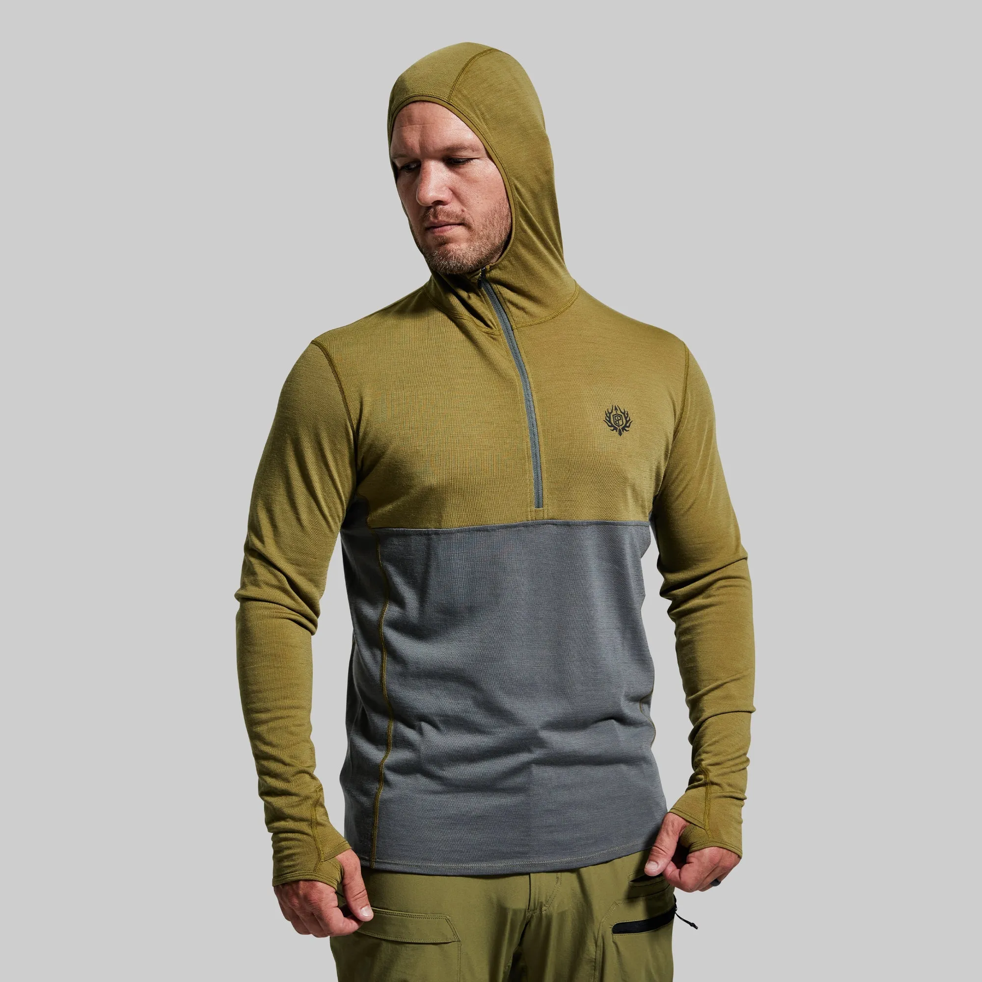 Men's Ridgeline Half Zip Hoodie (OD Green)