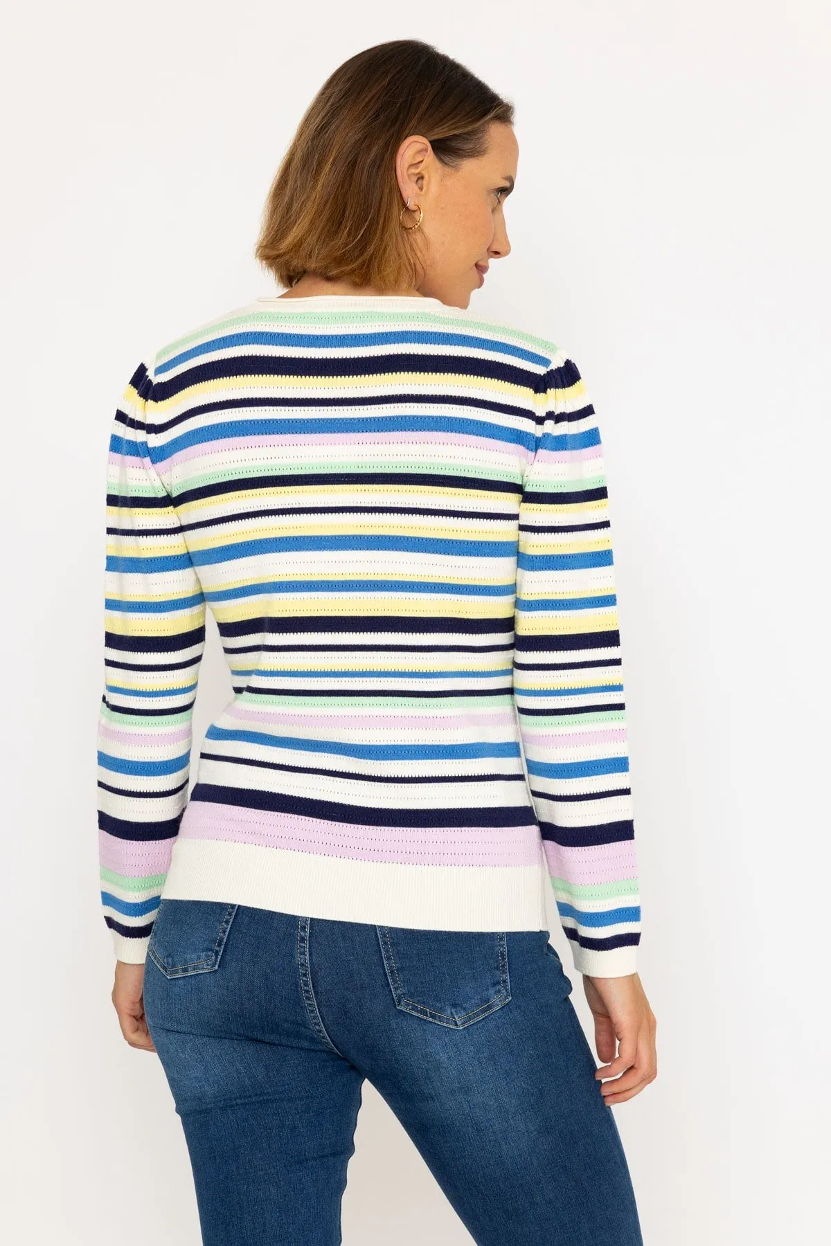 Multicolour Stripe Crew Neck Jumper