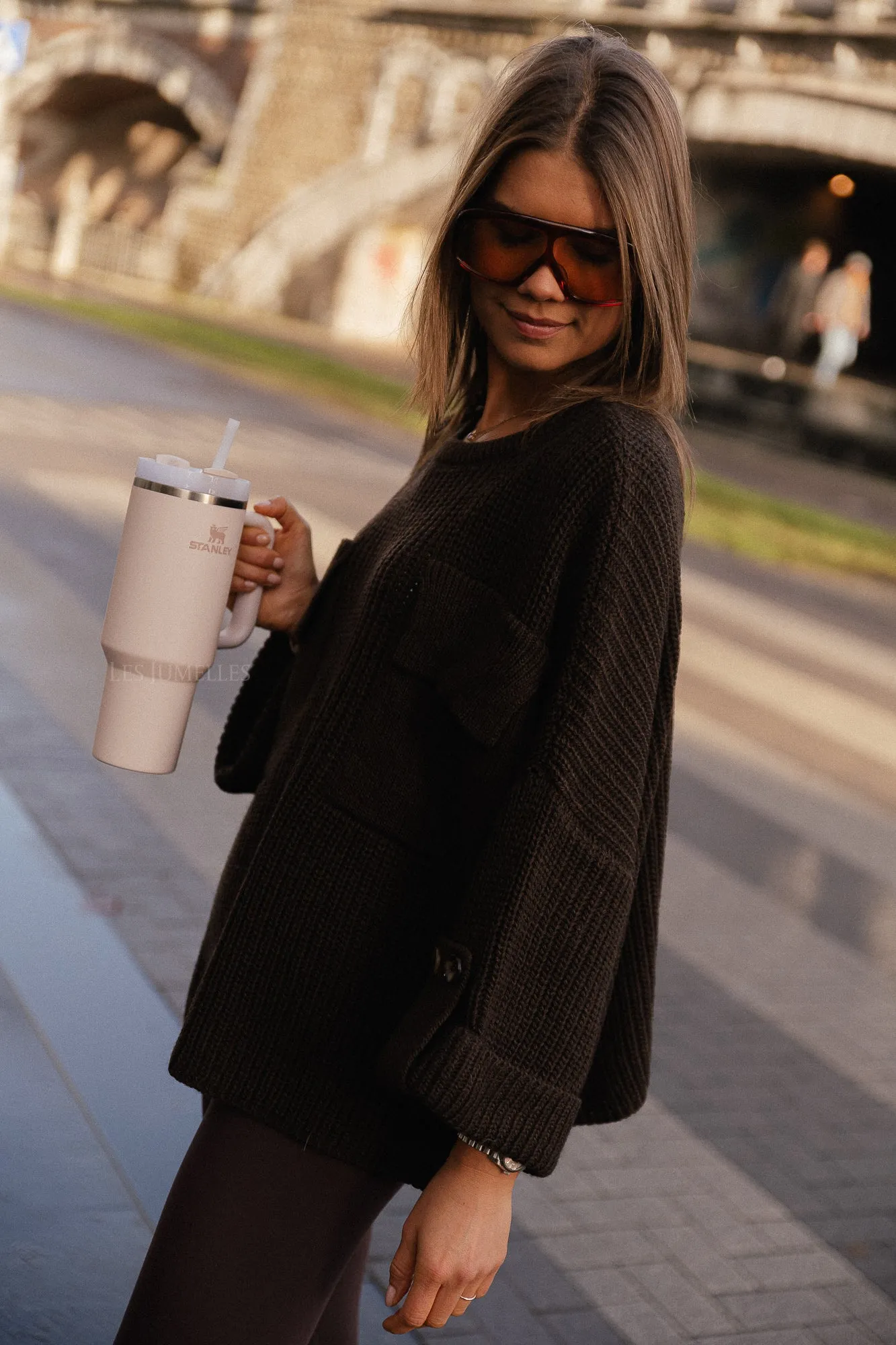 Noemie knitted jumper hot chocolate