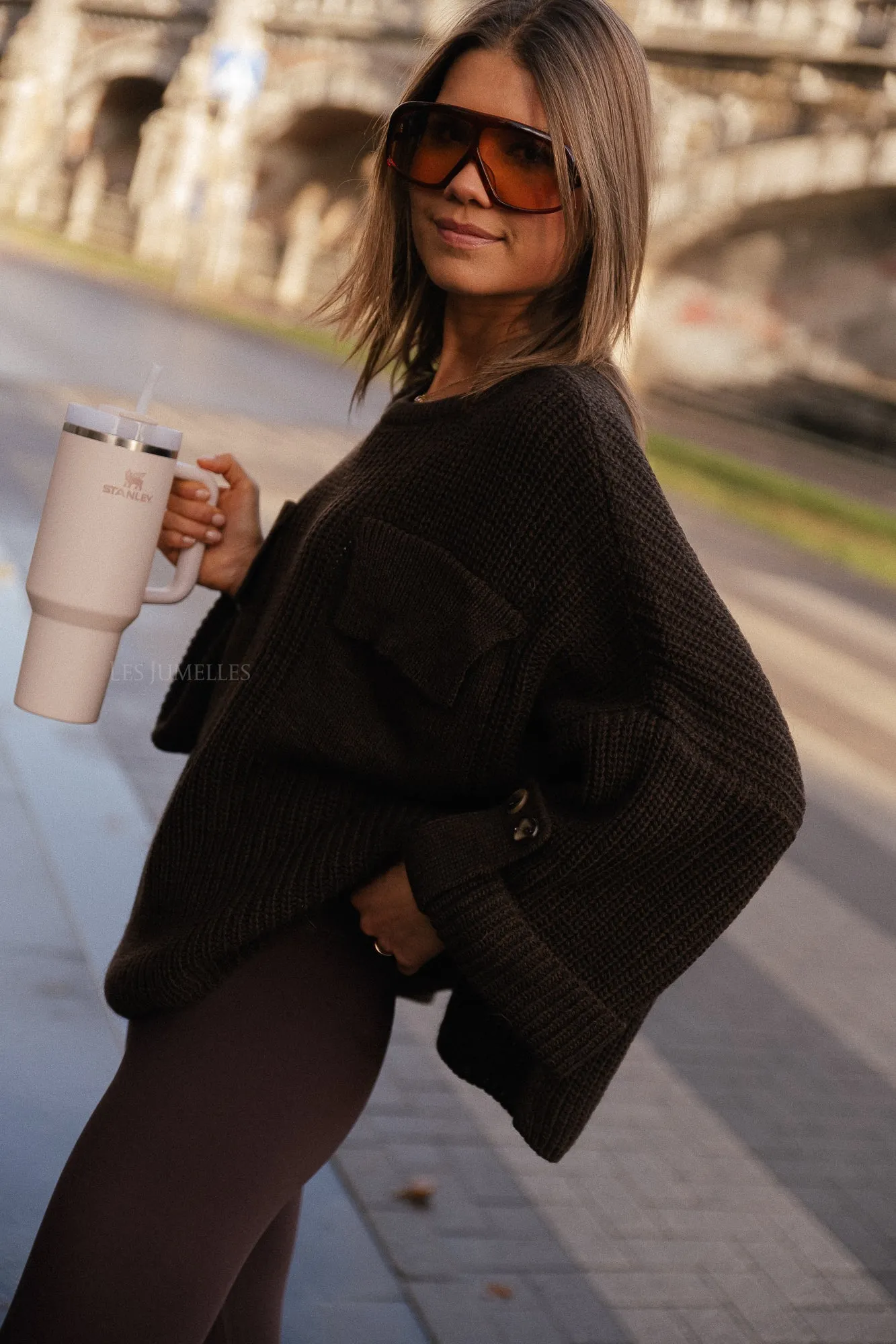 Noemie knitted jumper hot chocolate