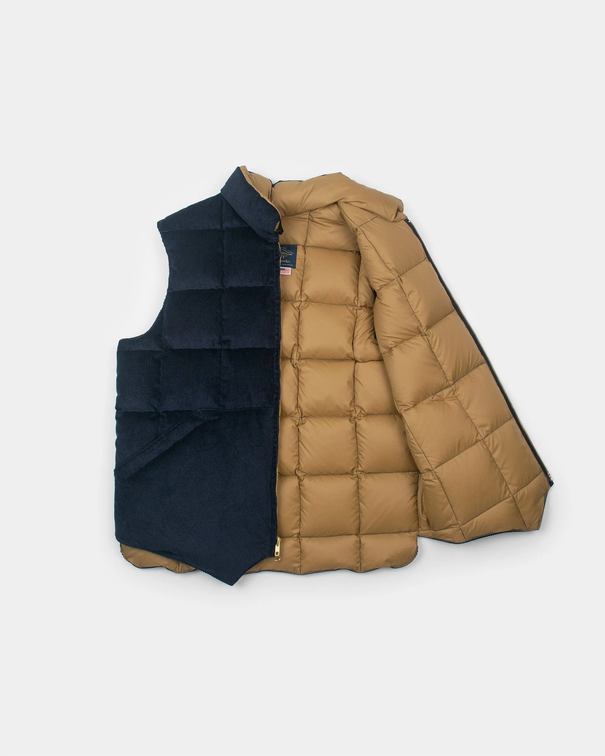 North by Northwest Vest - Square Quilted Corduroy - Navy