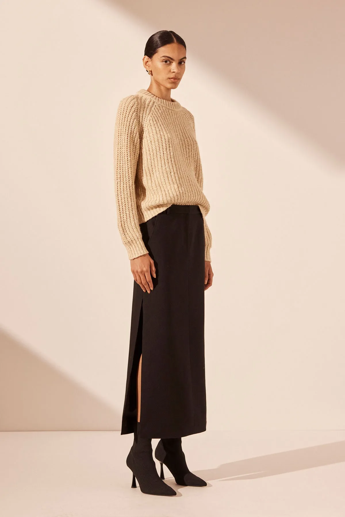 OLIVIA RELAXED JUMPER - OAT/ IVORY