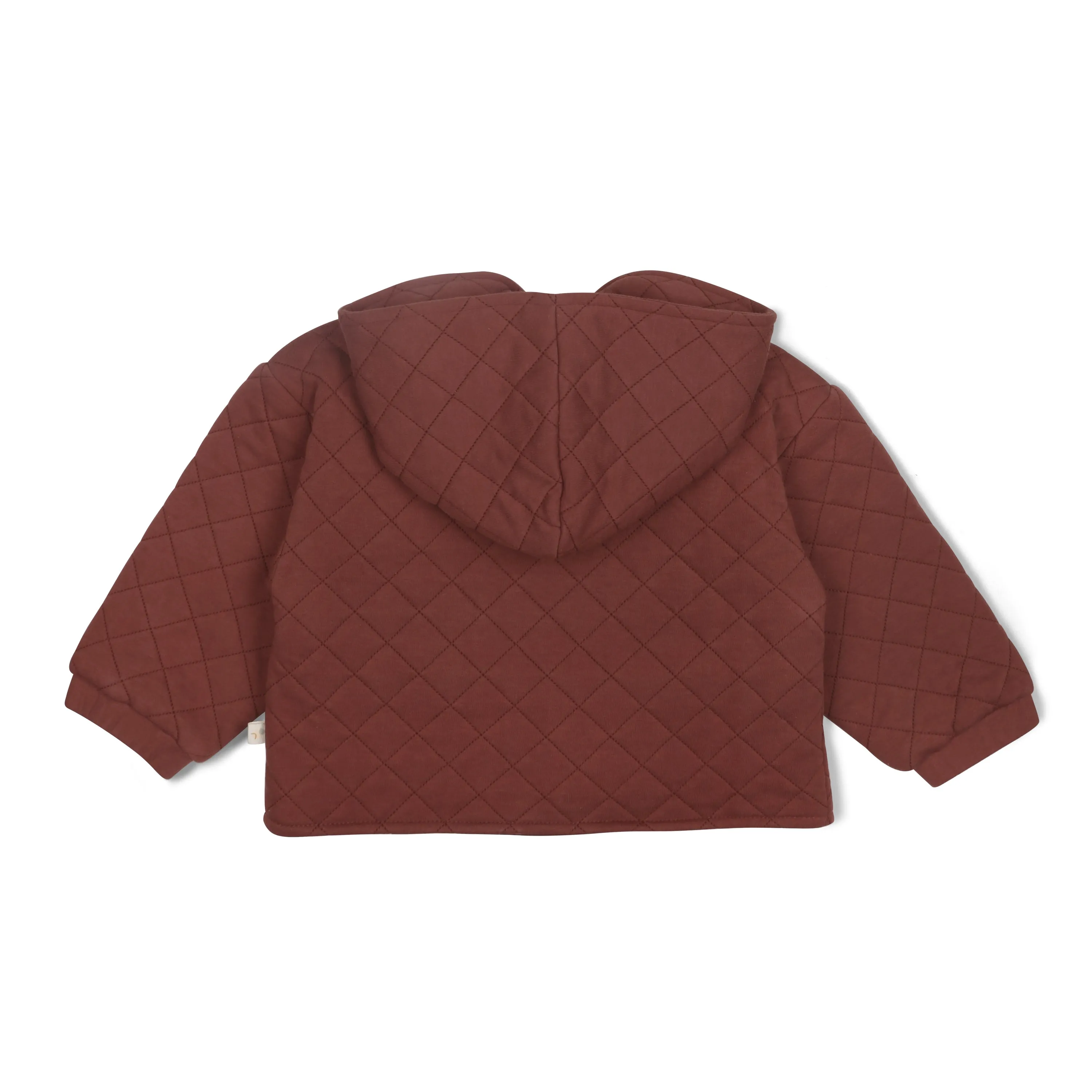 Organic Quilted Hooded Jacket - Plum