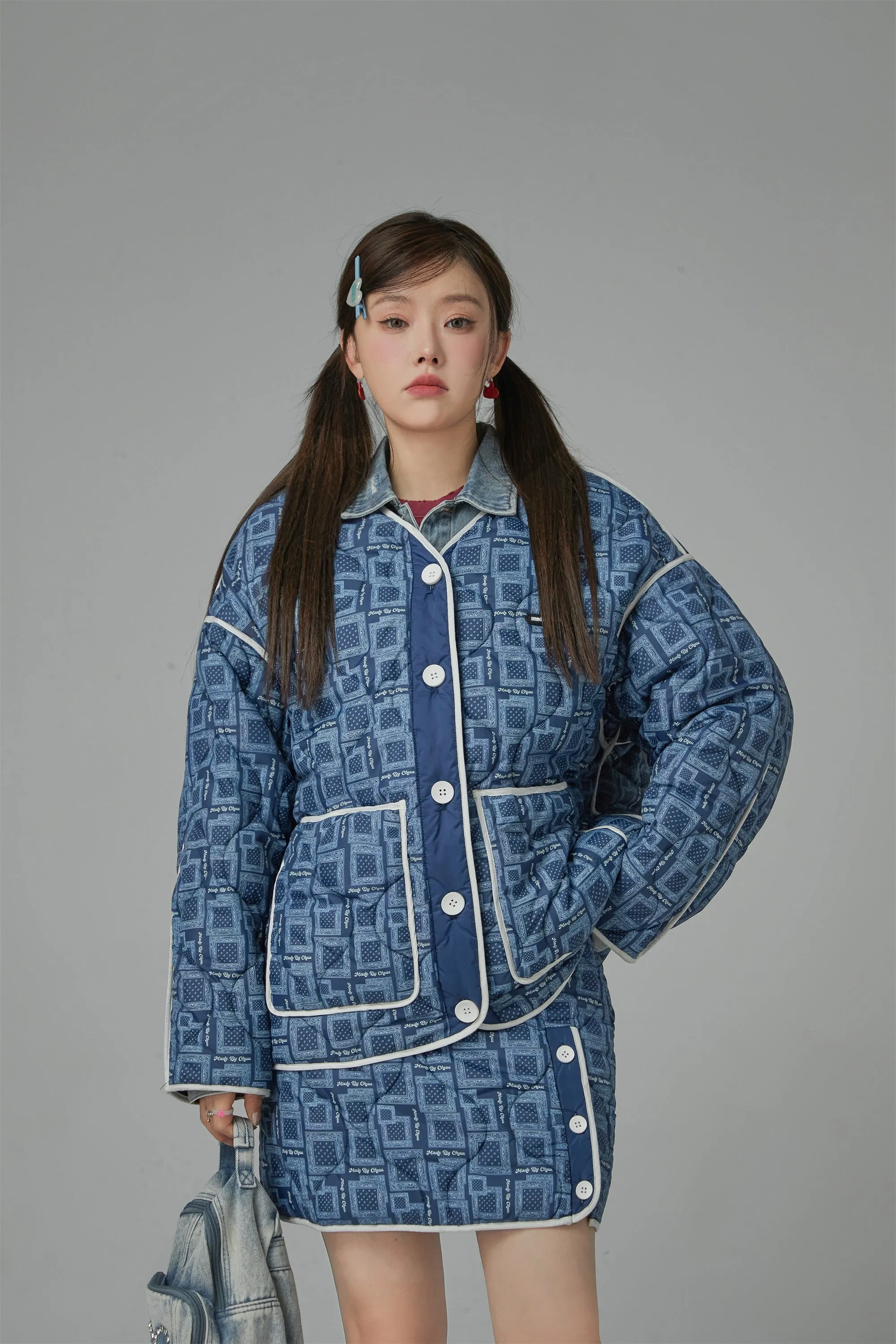 Over The Drama Pocket Wave Quilted Jacket