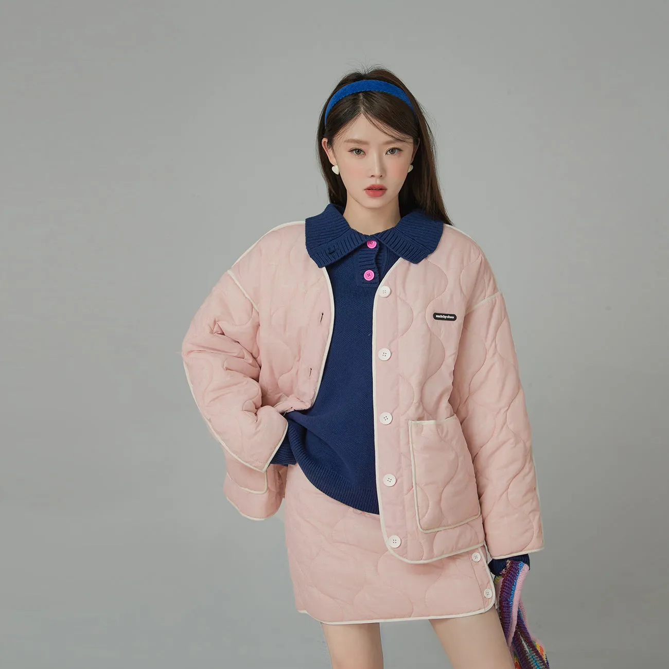 Over The Drama Pocket Wave Quilted Jacket