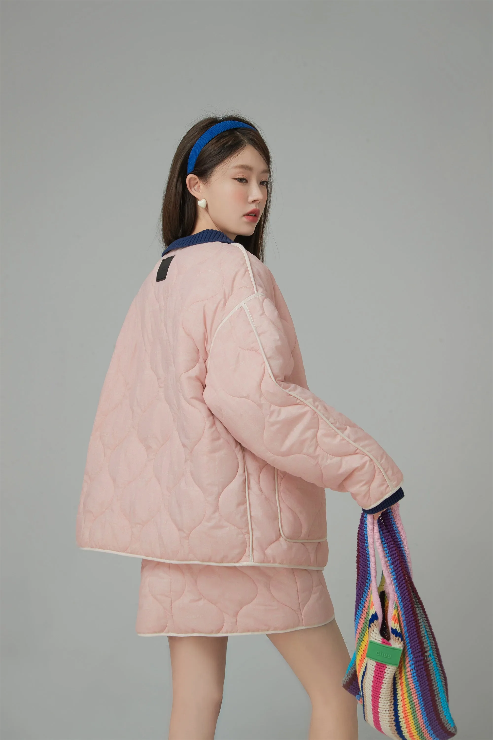 Over The Drama Pocket Wave Quilted Jacket