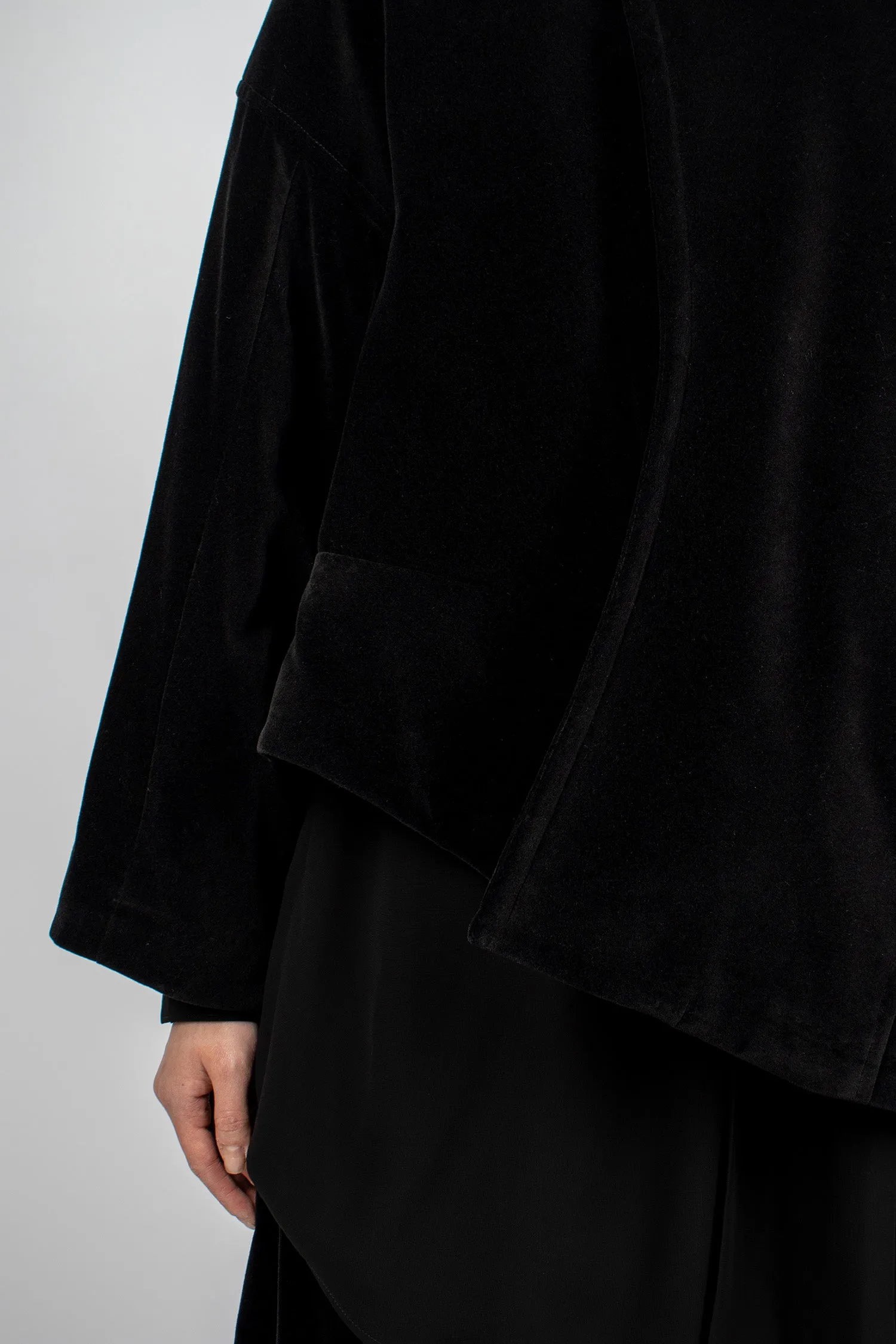 Padded Velvet Jacket Black