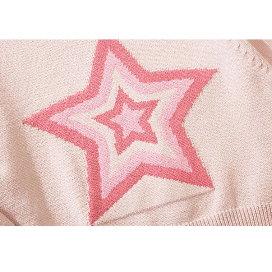 Pentagram Jacquard Cropped Sweater