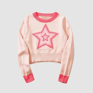 Pentagram Jacquard Cropped Sweater