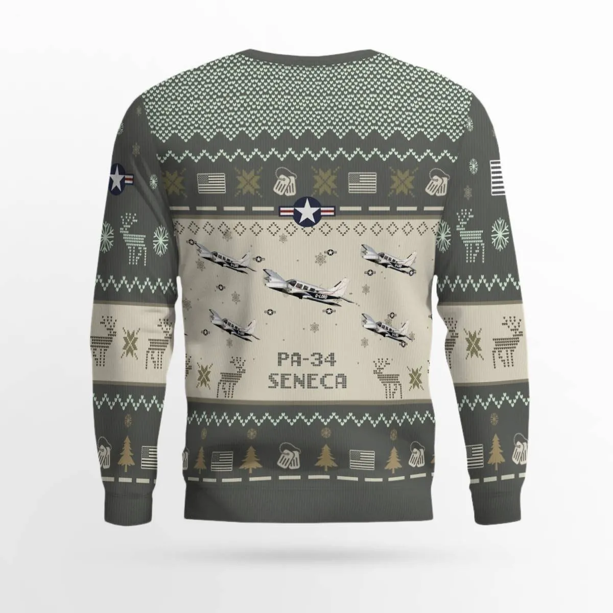 Piper PA-34 Seneca PA34 Aircraft Ugly Sweater, Ugly Sweater Christmas Shirt for Men Dad Veteran