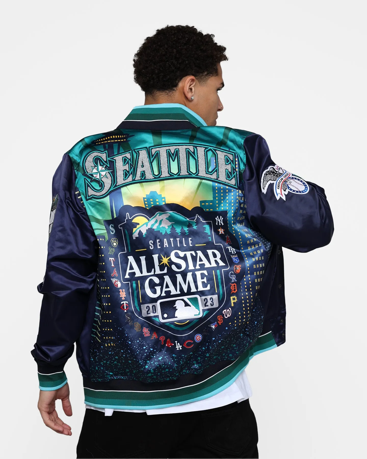 Pro Standard MLB All Star Satin Rib Jacket Navy