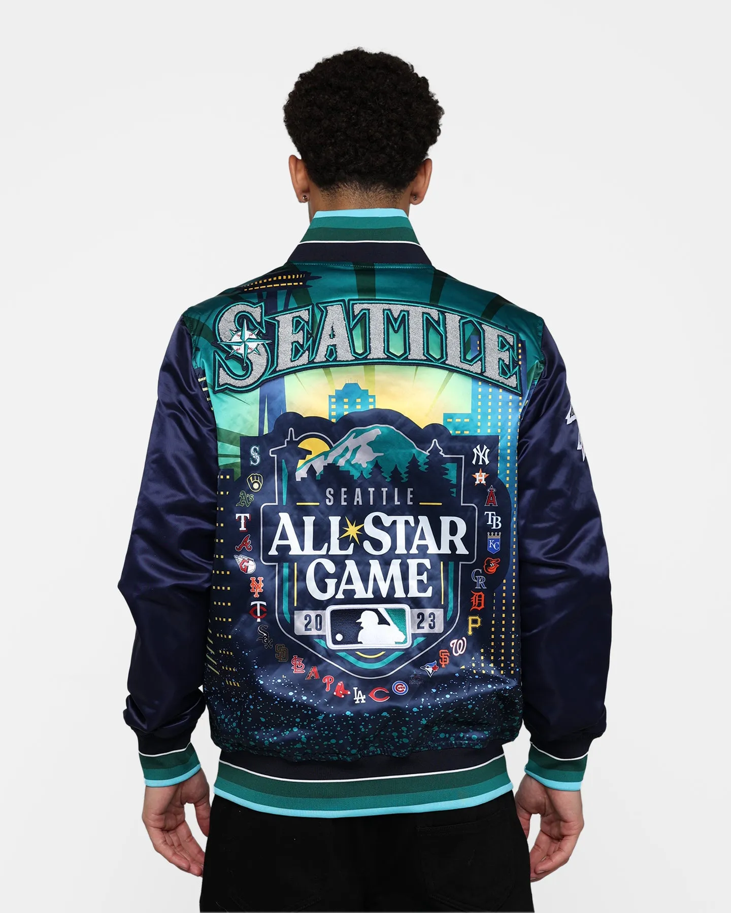 Pro Standard MLB All Star Satin Rib Jacket Navy